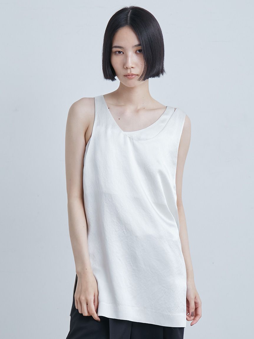 サテンレイヤードノースリTOPS(タンクトップ)｜トップス｜MIESROHE