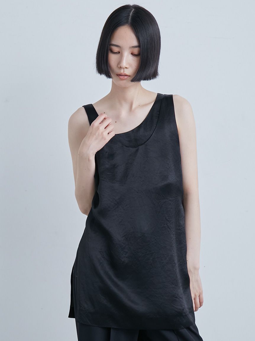 サテンレイヤードノースリTOPS(タンクトップ)｜トップス