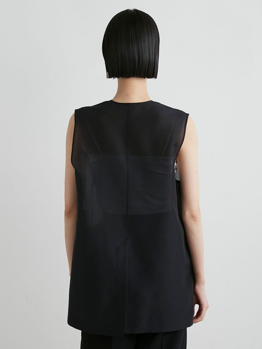 M-premier ジレ ベスト　ブラック Perfect Suit FActory ベスト ジレ 麻調メッシュ ジレ カーキ