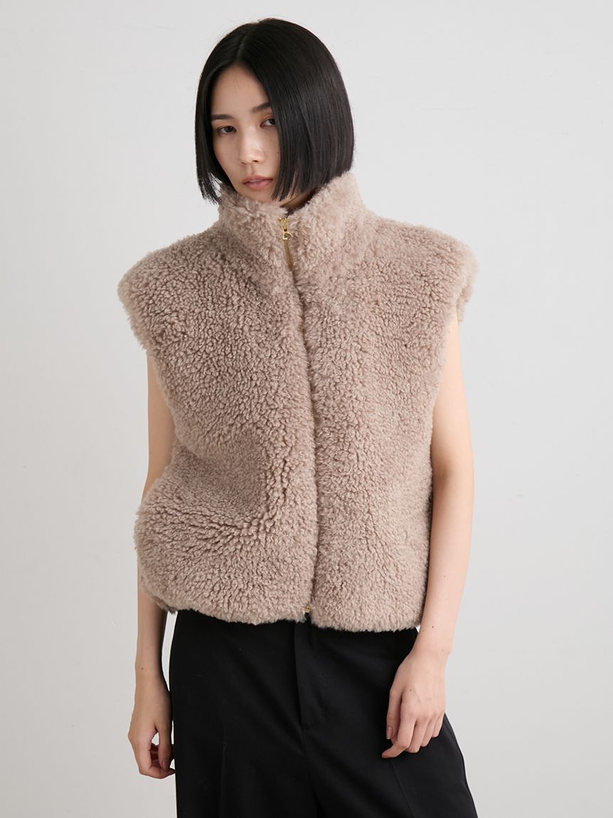 フェイクファージップアップベスト(ベスト)｜アウター｜MIESROHE