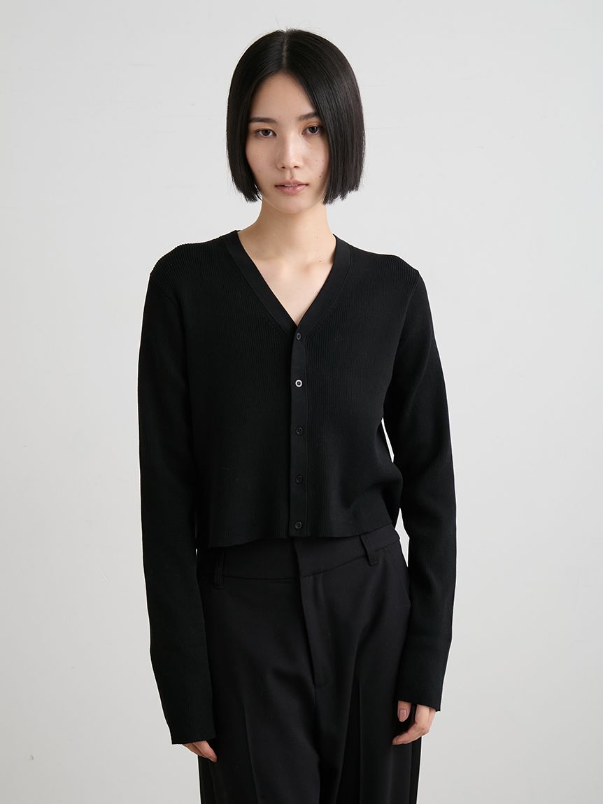 オーガニックRIBショートニットカーデ(カーディガン