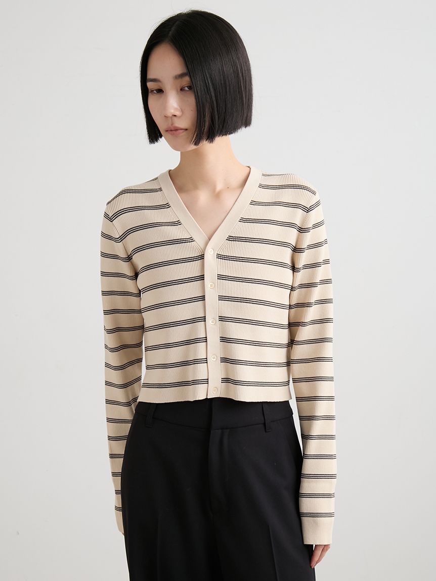 【美品】MIESROHE ミースロエ　オーガニックCリブカーディガン　ベージュ 美品】MIESROHE ミースロエ オーガニックCリブカーディガン ベージュ