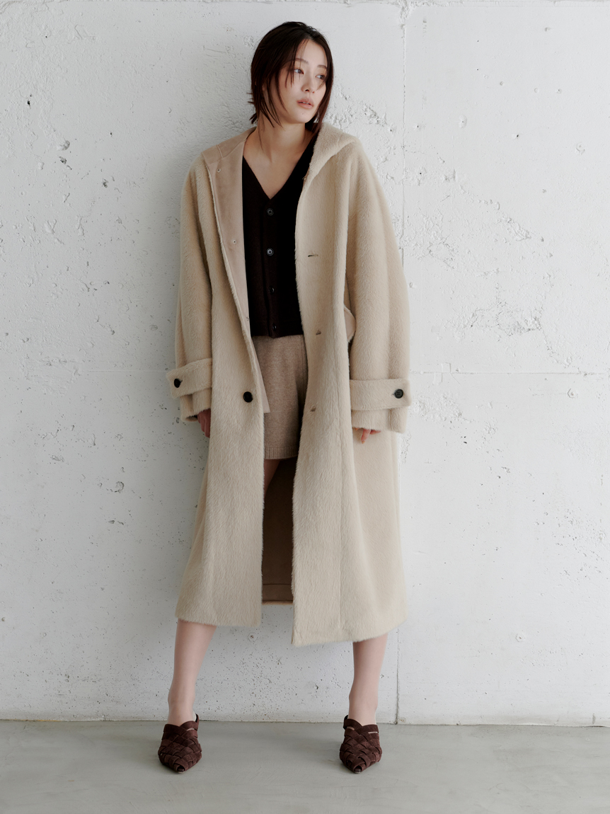 MIESROHE シャギーコンパクトニットカーディガン　ベージュ MIESROHE シャギーコンパクトニットカーディガン ベージュ MIESROHE