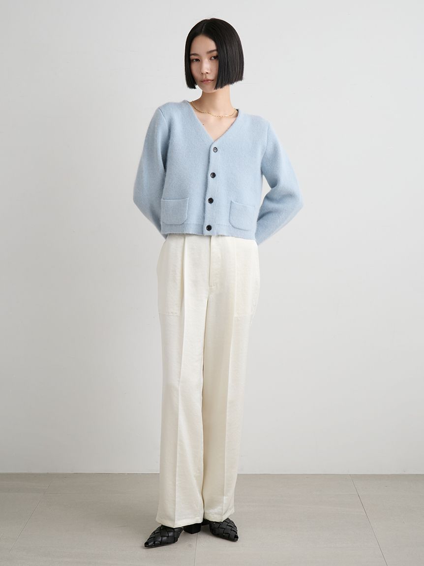 ウォッシャブルコンパクトシャギーVカーデ(カーディガン)｜トップス