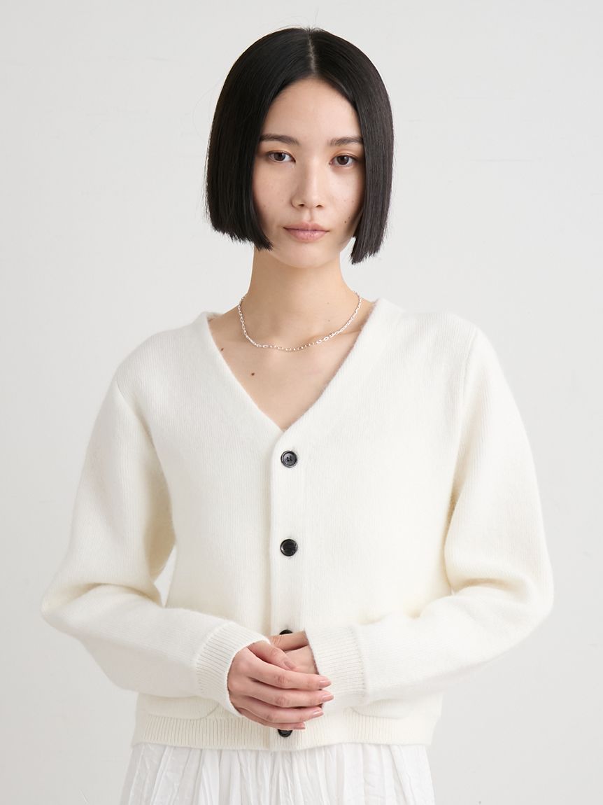 ウォッシャブルコンパクトシャギーVカーデ(カーディガン)｜トップス
