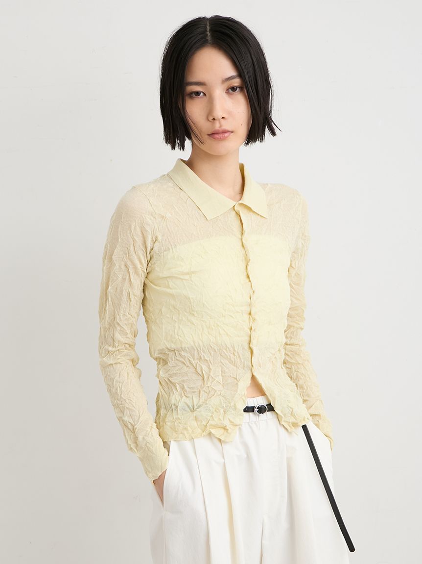 みりあん☺︎13 洗える】ワッシャーニットシャツ(ニット)｜トップス｜MIESROHE