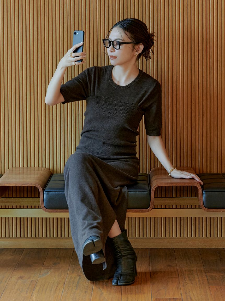 macoto×MIESROHE】ビスチェ付きニットワンピース(マキシ・ロング