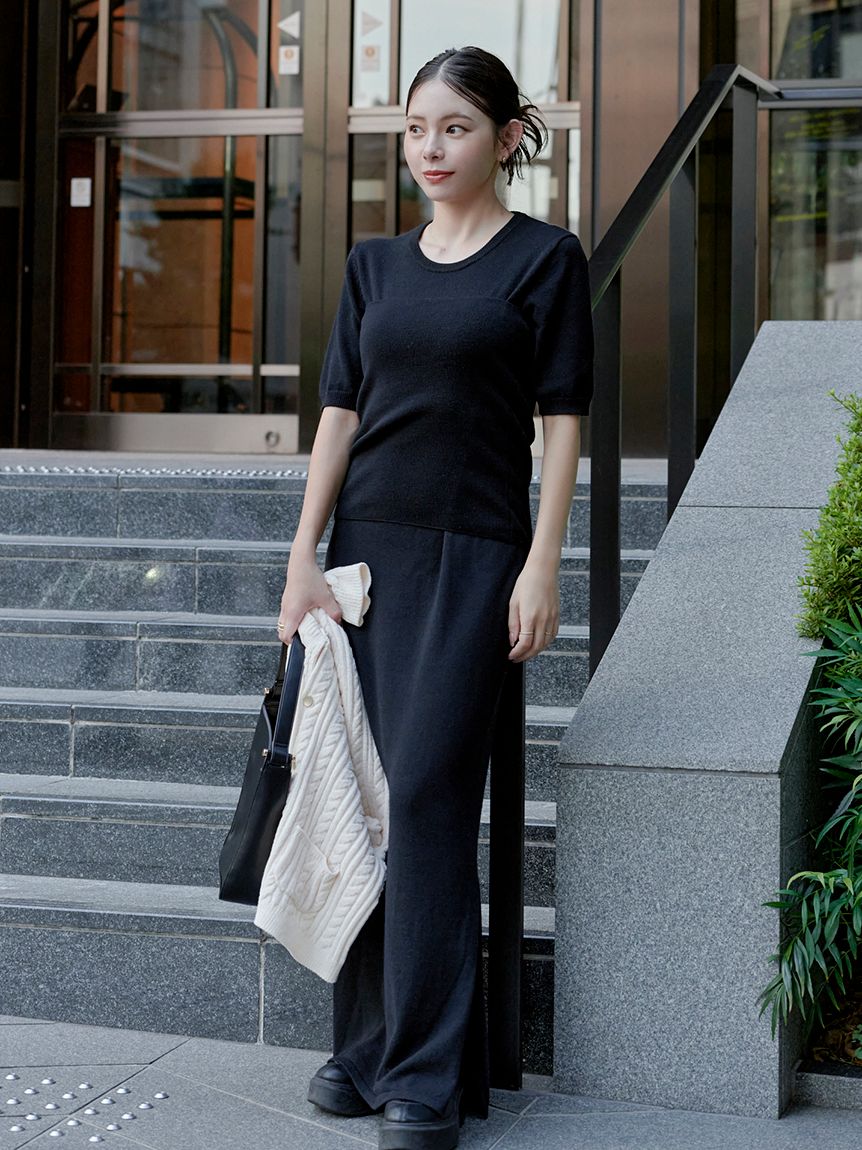 macoto×MIESROHE】ビスチェ付きニットワンピース(マキシ・ロング