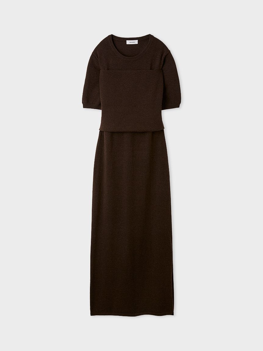 macoto×MIESROHE】ビスチェ付きニットワンピース(マキシ・ロング