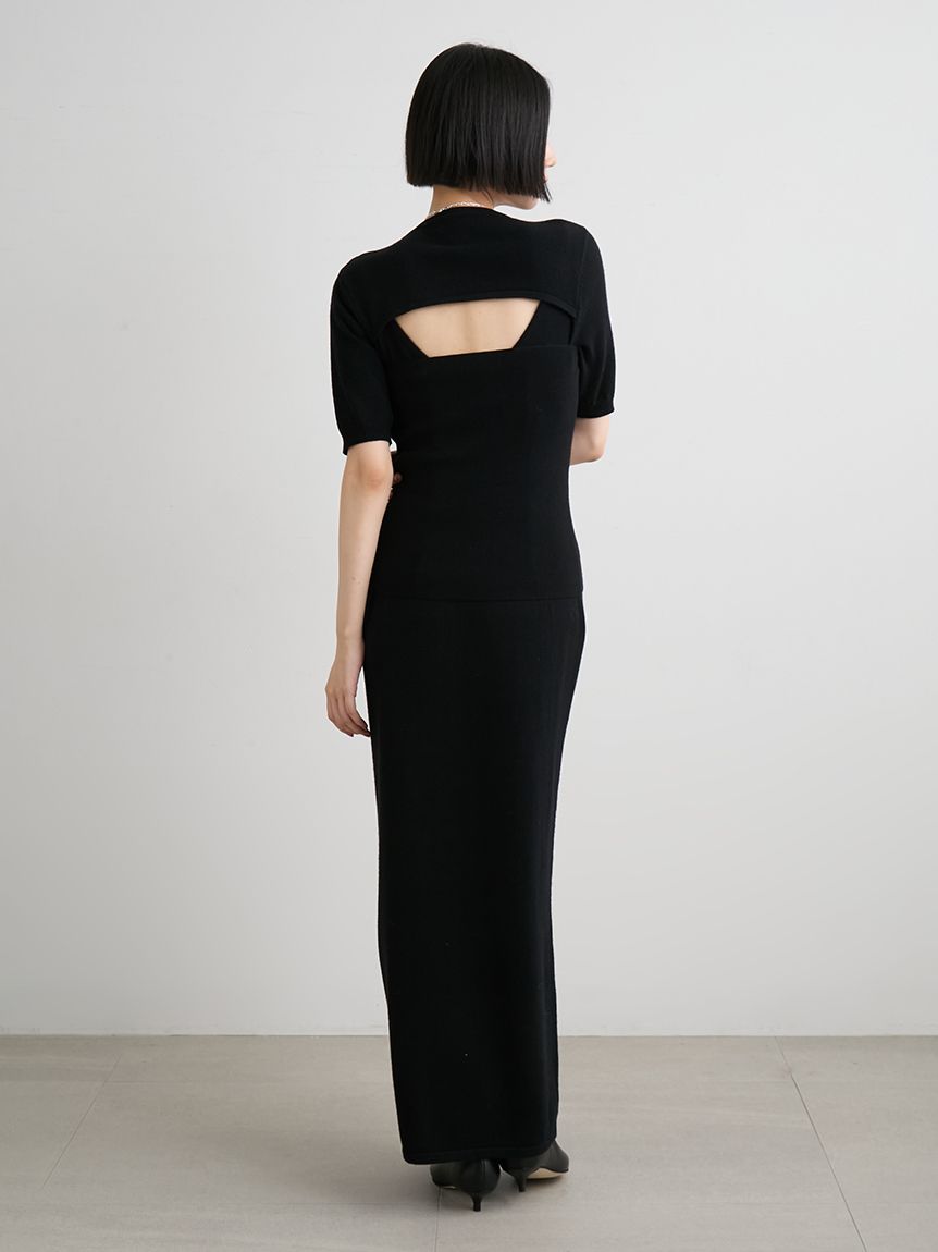 macoto×MIESROHE】ビスチェ付きニットワンピース(マキシ・ロング