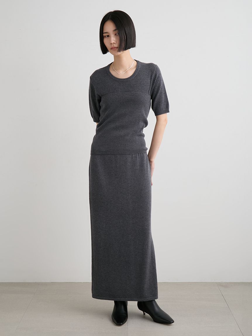 macoto×MIESROHE】ビスチェ付きニットワンピース(マキシ・ロング
