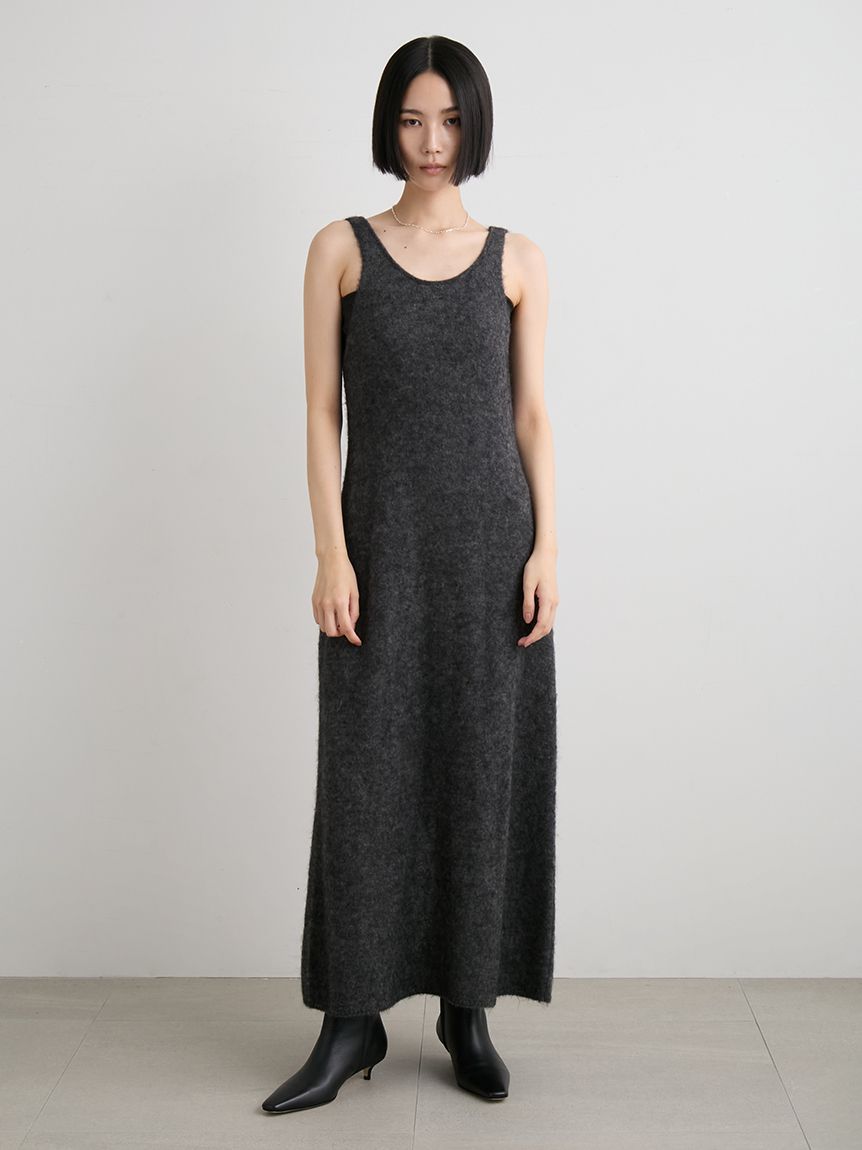 アルパカ混シャギーニットキャミワンピース(キャミワンピース