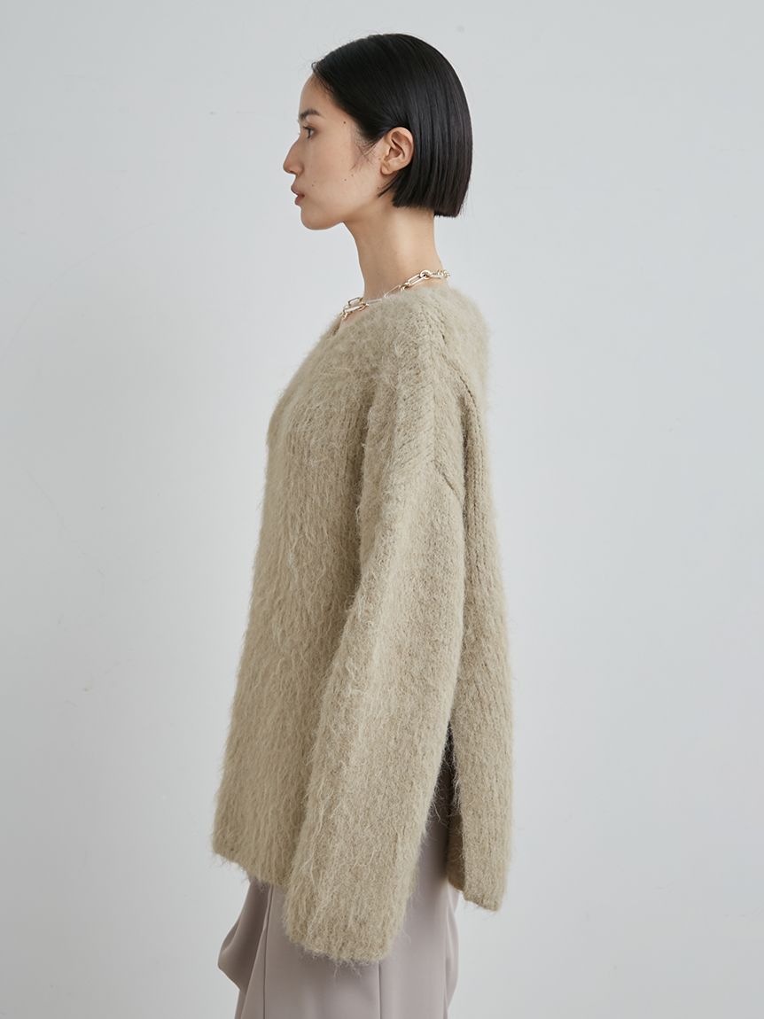 sustainableロングシャギーVネックニット(ニット)｜トップス｜MIESROHE