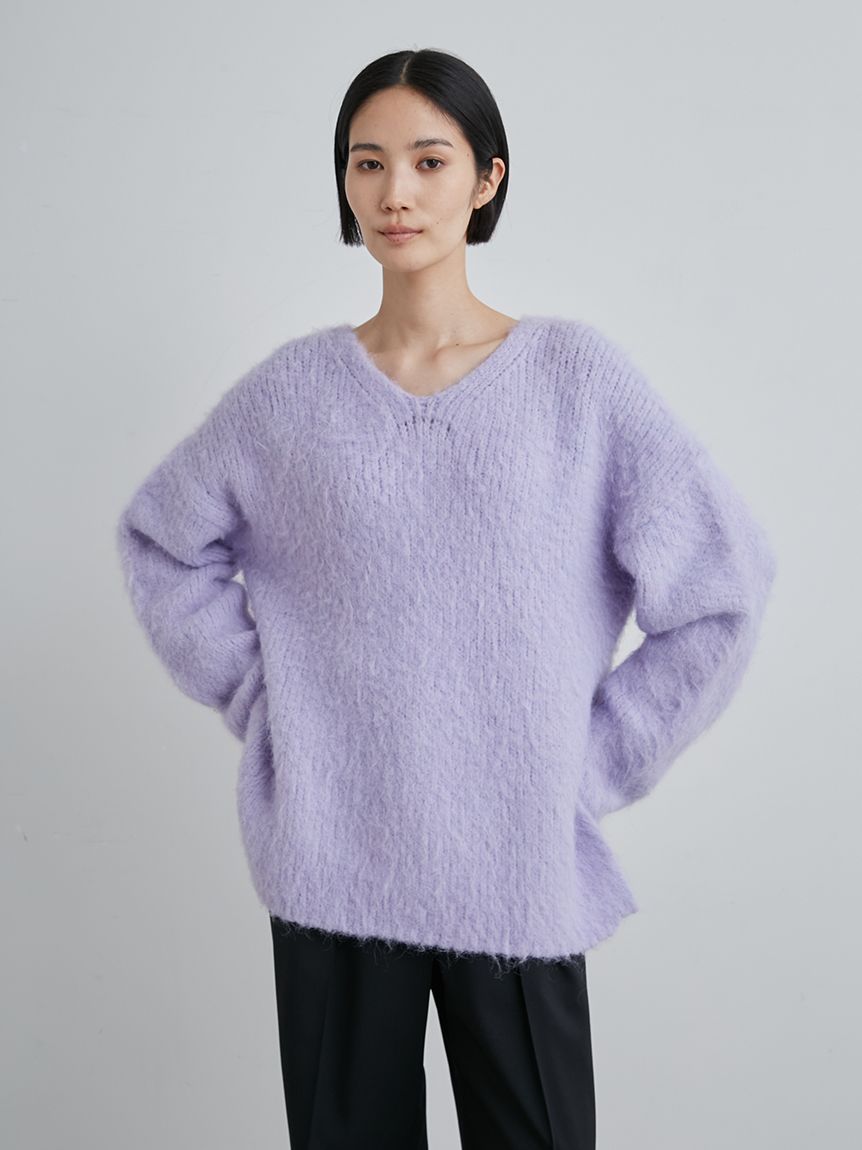 sustainableロングシャギーVネックニット(ニット)｜トップス｜MIESROHE