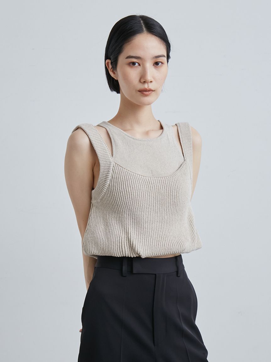 Miesrohe | リネン混カップインレイヤードビスチェ リネン混カップインレイヤードビスチェ(ビスチェ)｜トップス