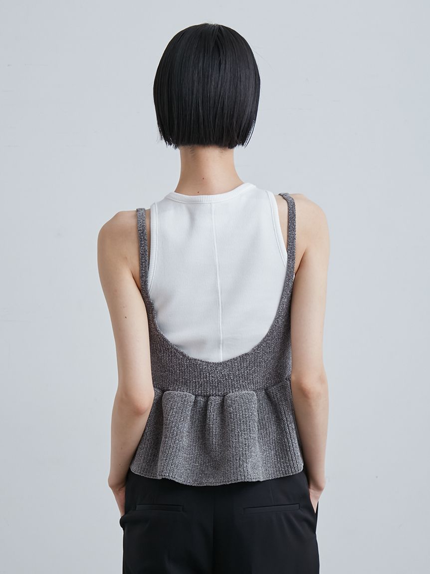 【完売品】MIESROHE モール ペプラムニット ビスチェ グレー MIESROHE（ミースロエ）の「モールペプラムニットビスチェ