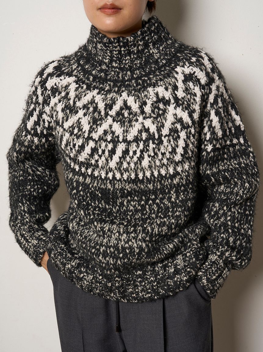 今季完売machatt ローゲージノルディックニット（グレー）