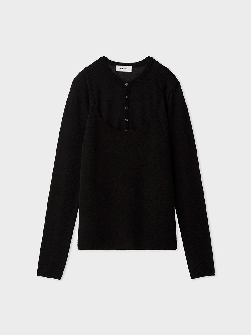 レイヤードモヘヤニットトップス(ニット)｜トップス｜MIESROHE