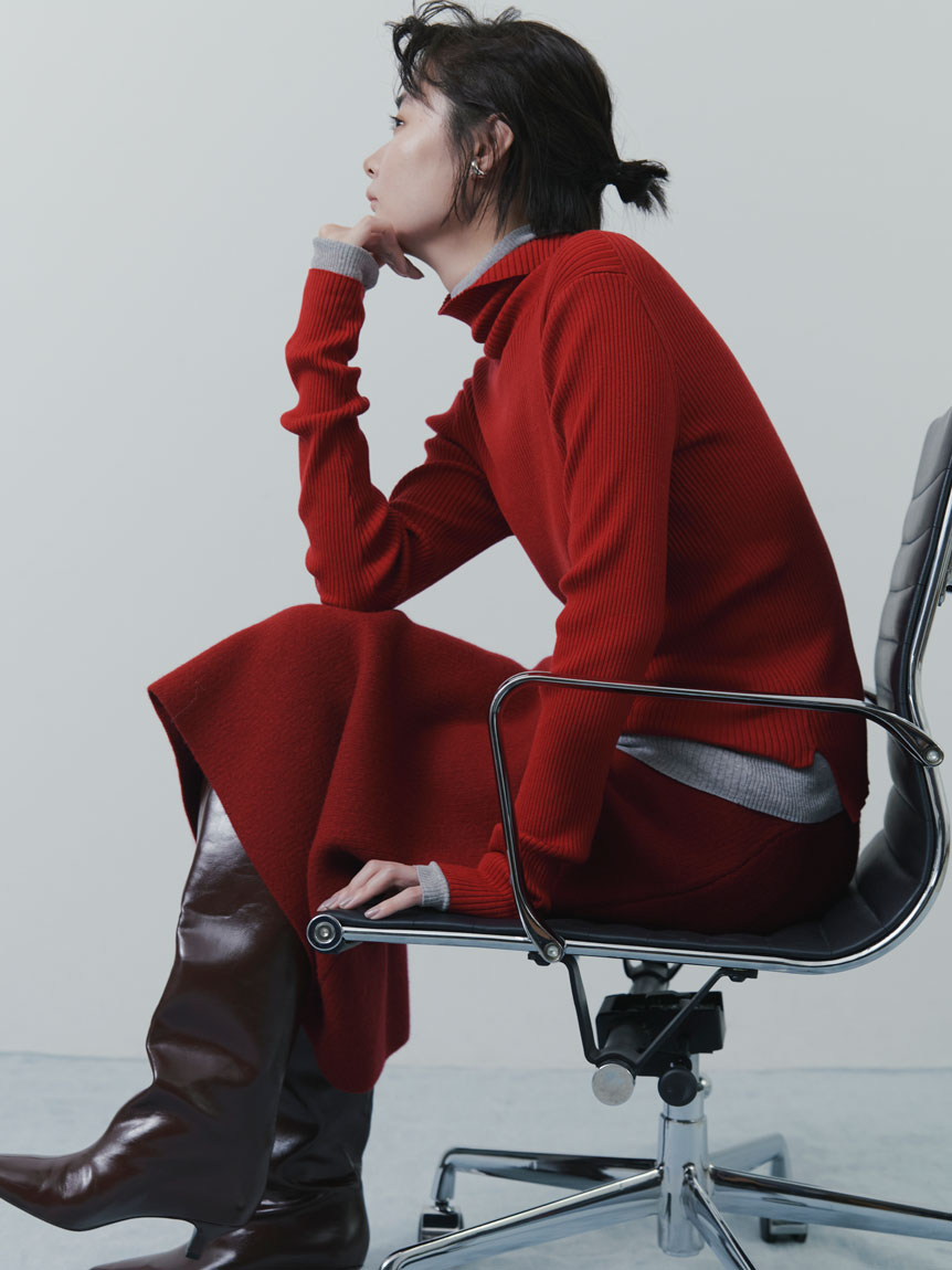 シアーリブタートルニット【ウォッシャブル】(ニット)｜トップス  