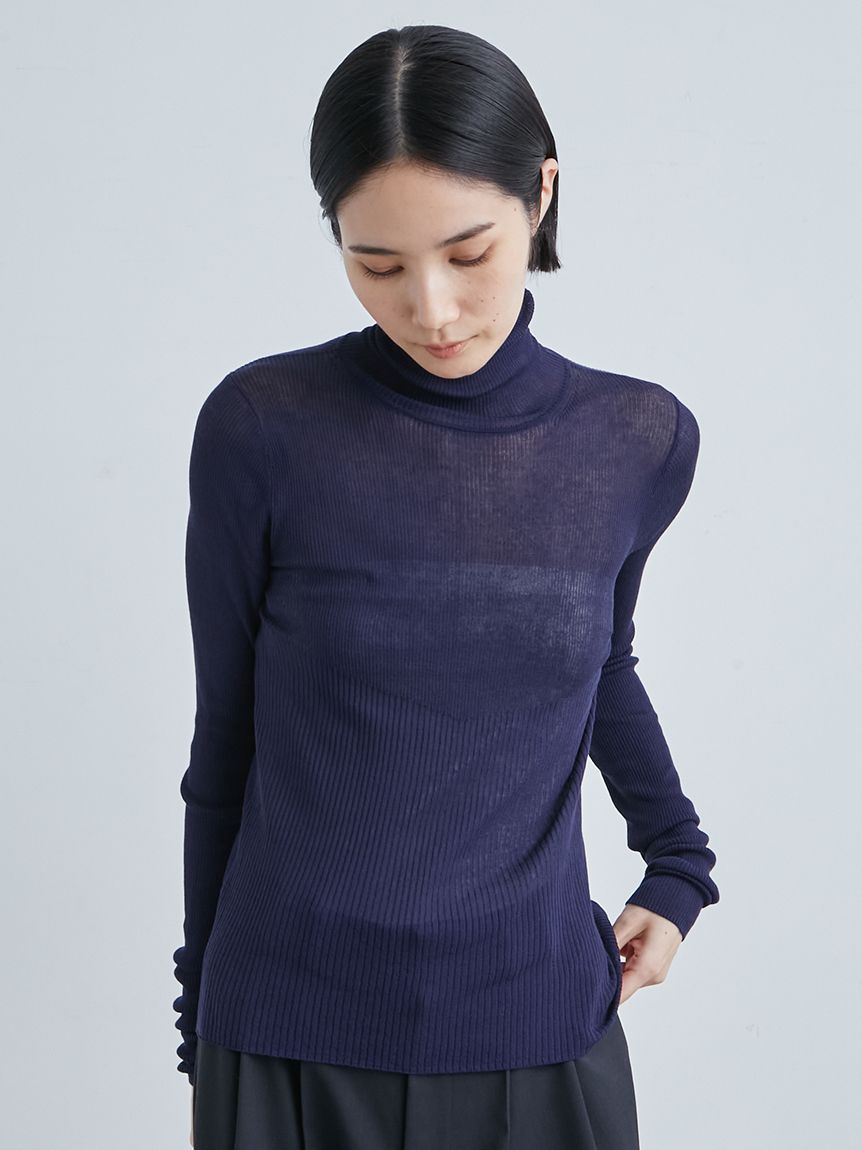 ミースロエ　washableシアーRIB切り替えニットTOPS MIESROHE☆washableシアーRIB切り替えニットTOPS☆完売品