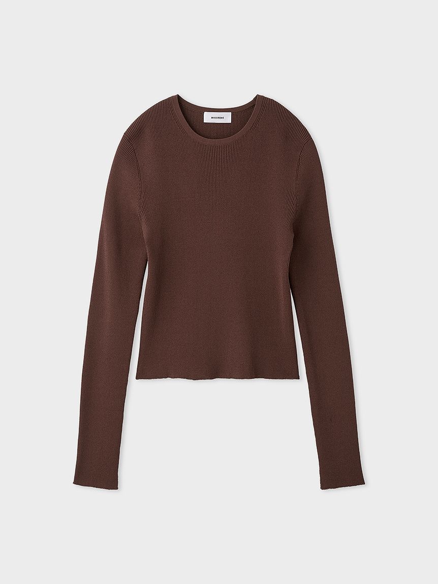 MIESROHE washableシアーRIB切り替えニットTOPS ミースロエ washableシアーRIB切り替えニットTOPS （タートル