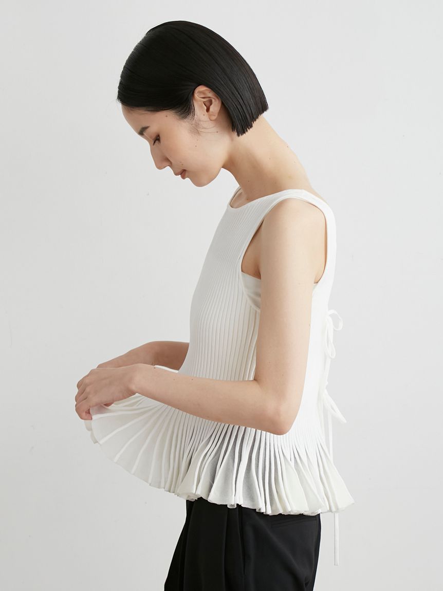 HYEON ヘヨン ネイビー 水玉 ペプラムトップス HYEON (ヘヨン) official online store