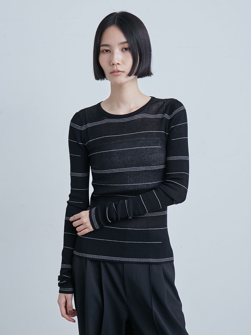 シアーリブクルーネックNT(ニット)｜トップス｜MIESROHE（ミースロエ