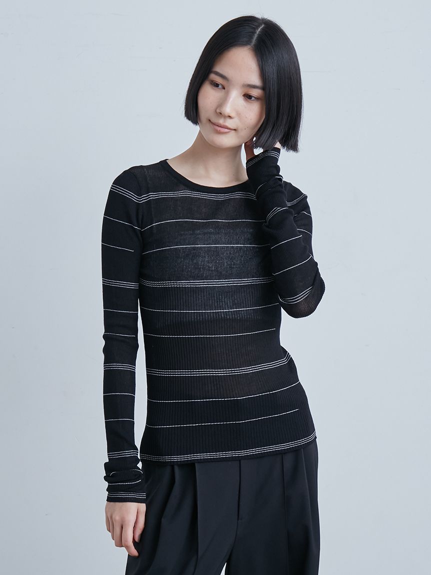 シアーリブクルーネックNT(ニット)｜トップス｜MIESROHE（ミースロエ