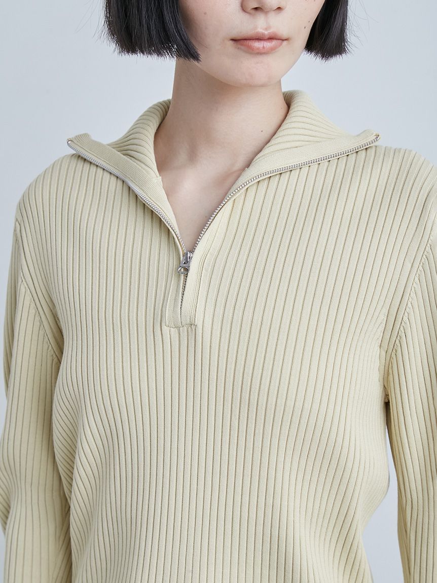 未使用級✨ミースロエ　ニットトップス　アイボリー ウェーブスリーブハーフジップNT(ニット)｜トップス｜MIESROHE