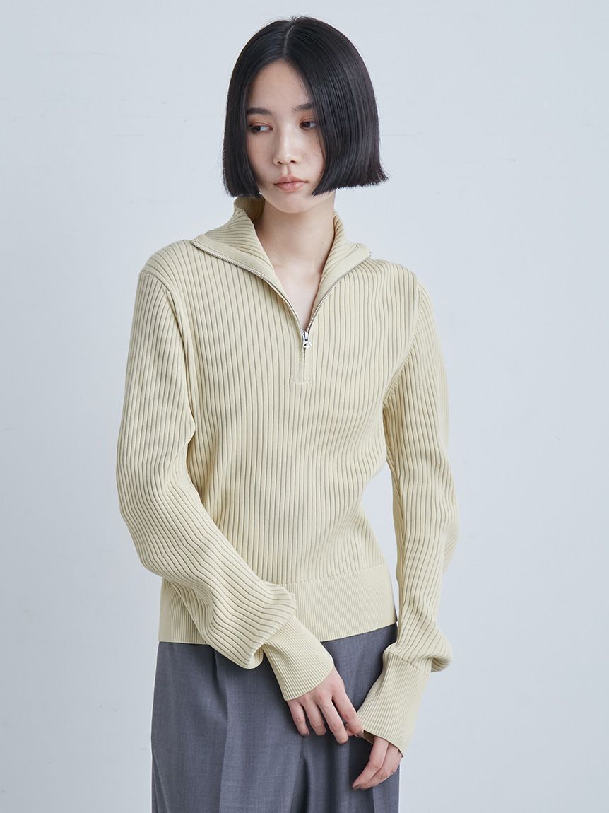 ウェーブスリーブハーフジップNT(ニット)｜トップス｜MIESROHE
