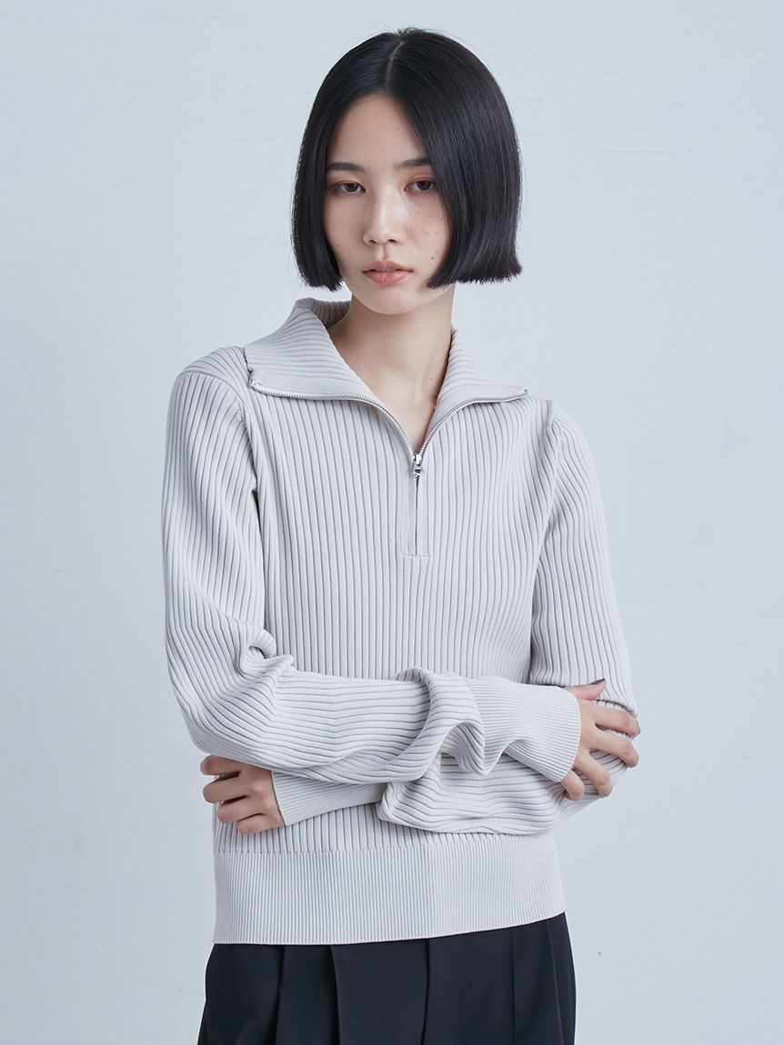 ウェーブスリーブハーフジップNT(ニット)｜トップス｜MIESROHE
