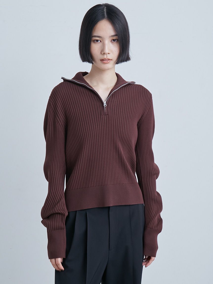 ウェーブスリーブハーフジップNT(ニット)｜トップス｜MIESROHE