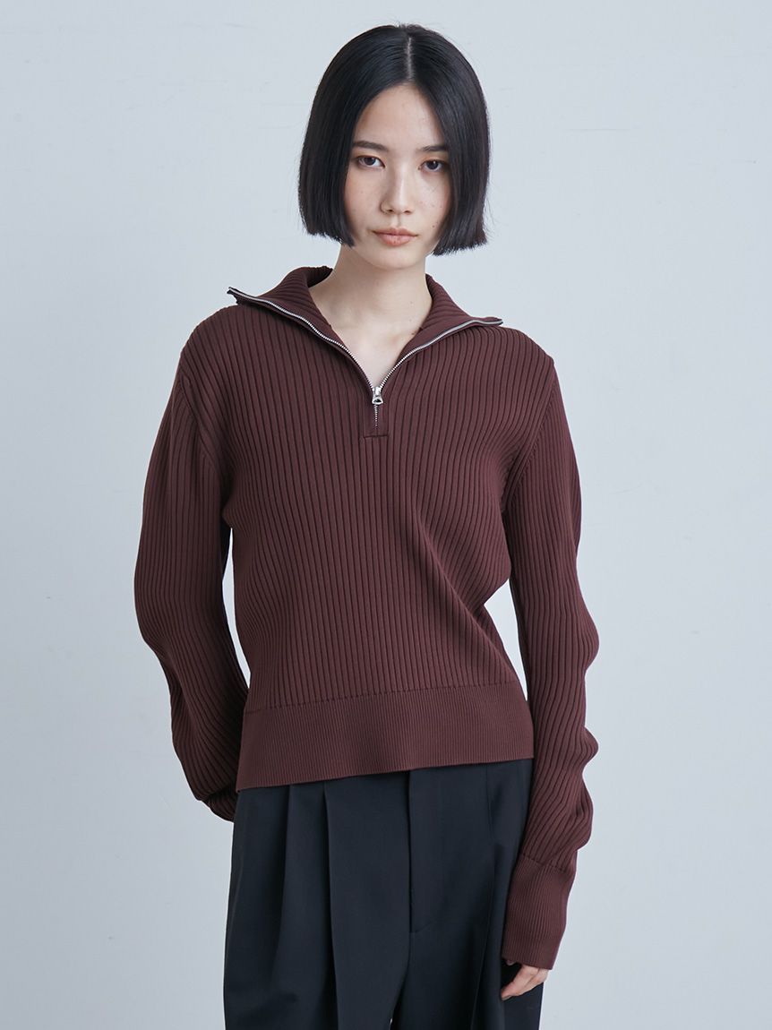 ウェーブスリーブハーフジップNT(ニット)｜トップス｜MIESROHE