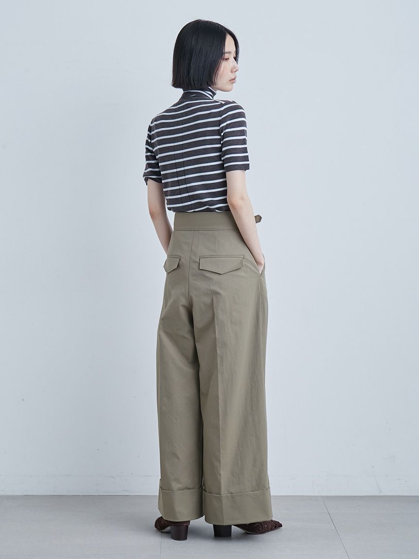 ハーフスリーブカラーボーダーNT(ニット)｜トップス｜MIESROHE