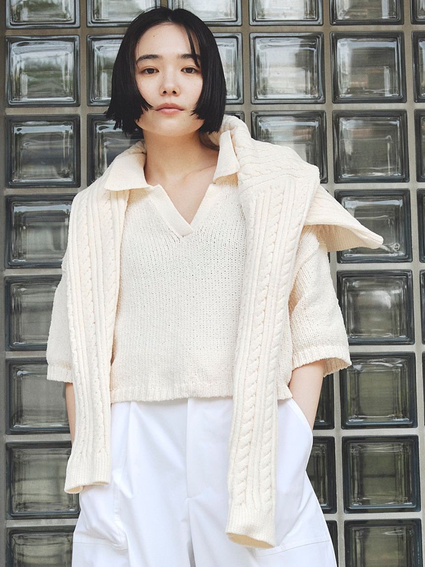 モールヤーンオープンカラーNT(ニット)｜トップス｜MIESROHE
