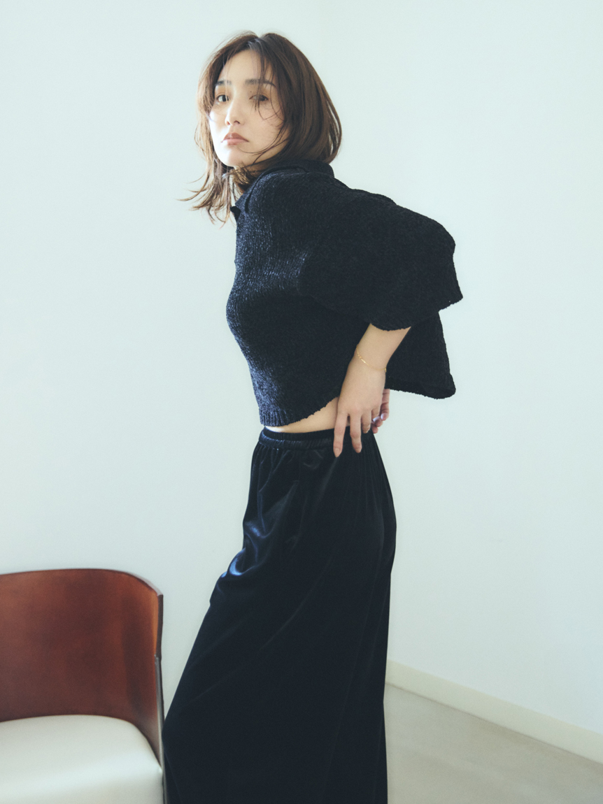 【MIESROHE】モールヤーンオープンカラーNT【新品、タグ付】 モールヤーンオープンカラーNT(ニット)｜トップス｜MIESROHE