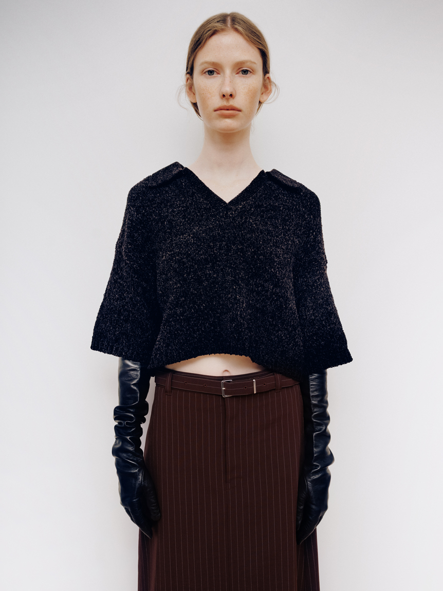 モールヤーンオープンカラーNT(ニット)｜トップス｜MIESROHE