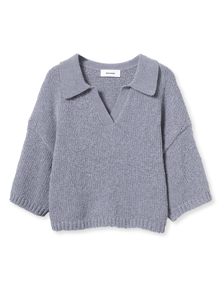 【MIESROHE】モールヤーンオープンカラーNT【新品、タグ付】 モールヤーンオープンカラーNT(ニット)｜トップス｜MIESROHE
