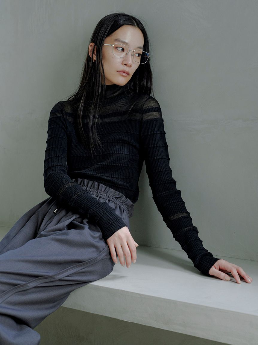 MIESROHE シアーワイドTニット　ブラック MIESROHE シアーワイドTニット ブラック MIESROHE シアーワイドTニット