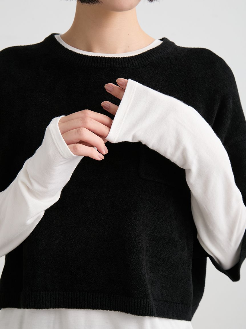 モールニット×カットソーSETトップス(カットソー)｜トップス