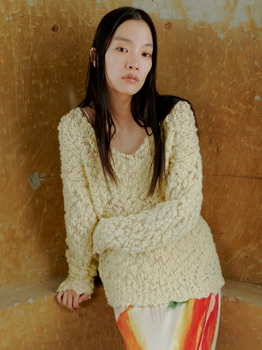 オーバーサイズVネックチャンキーニット(ニット)｜トップス｜MIESROHE