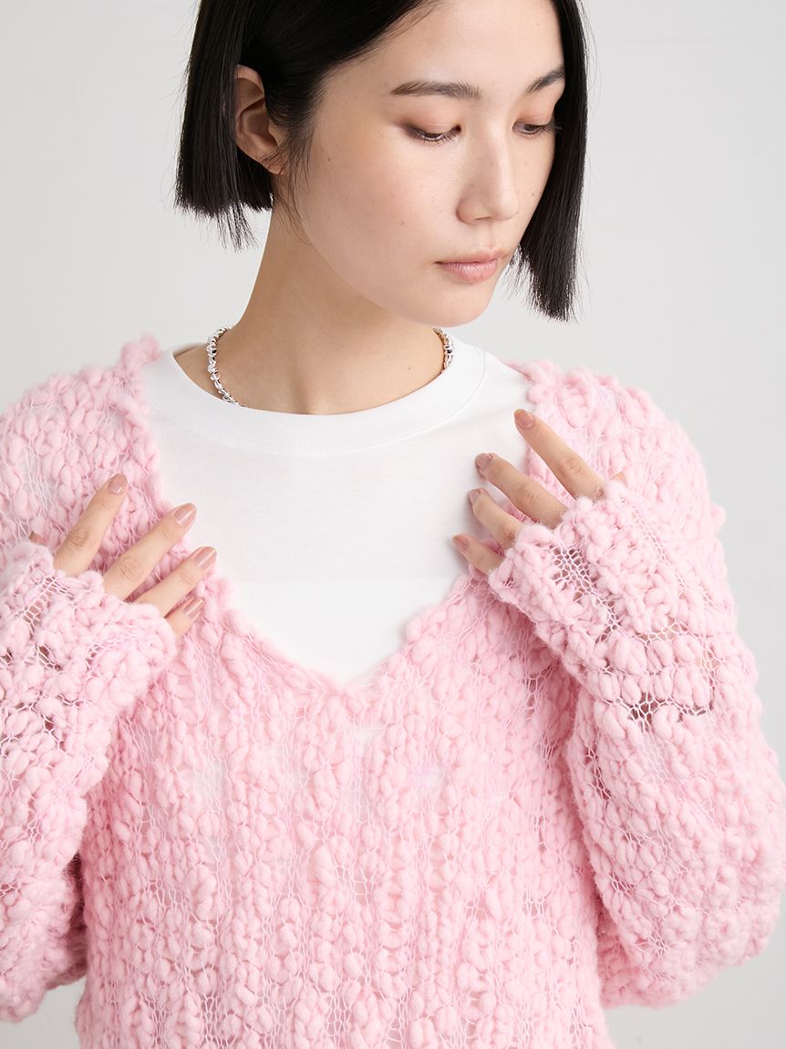 オーバーサイズVネックチャンキーニット(ニット)｜トップス｜MIESROHE