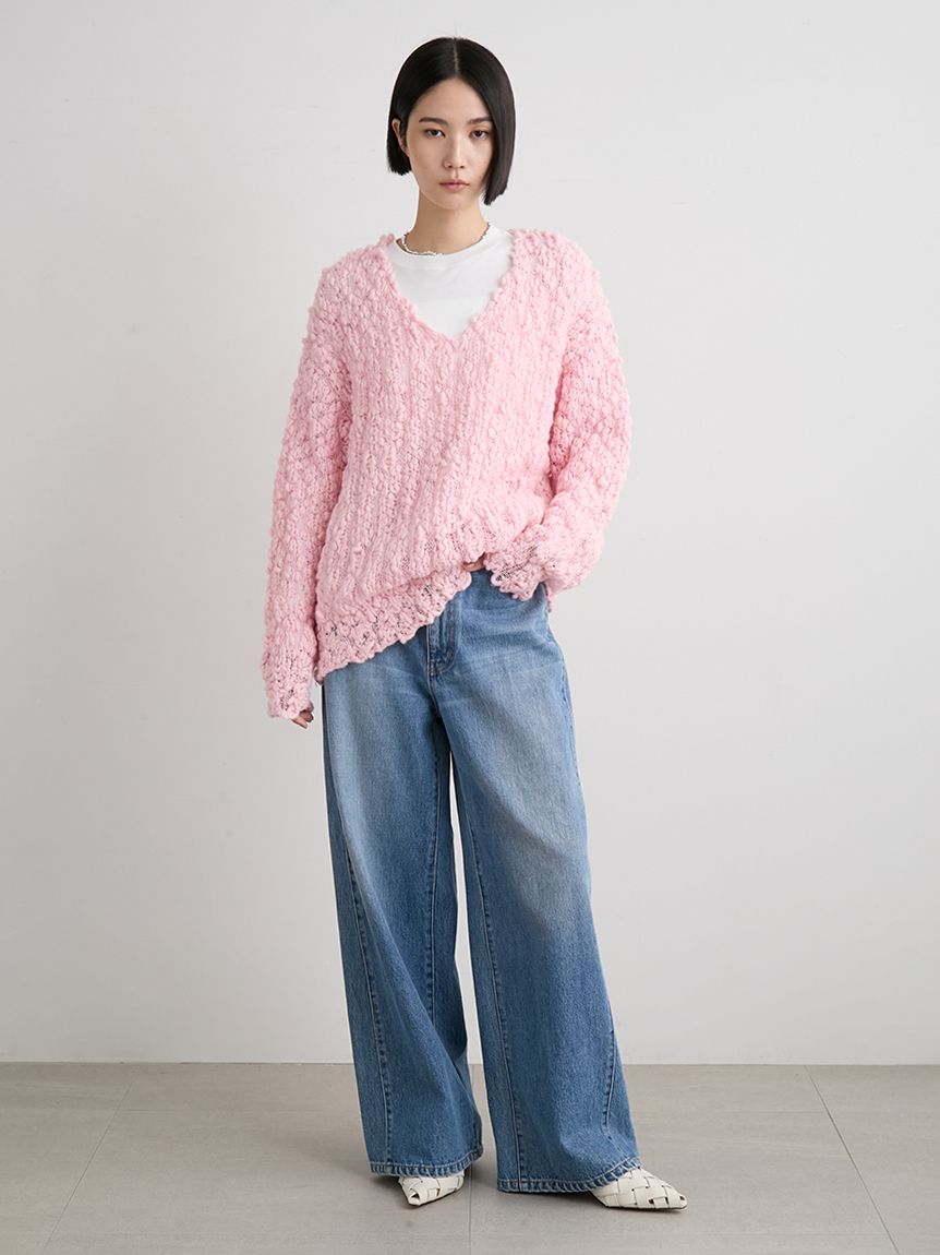 オーバーサイズVネックチャンキーニット(ニット)｜トップス｜MIESROHE