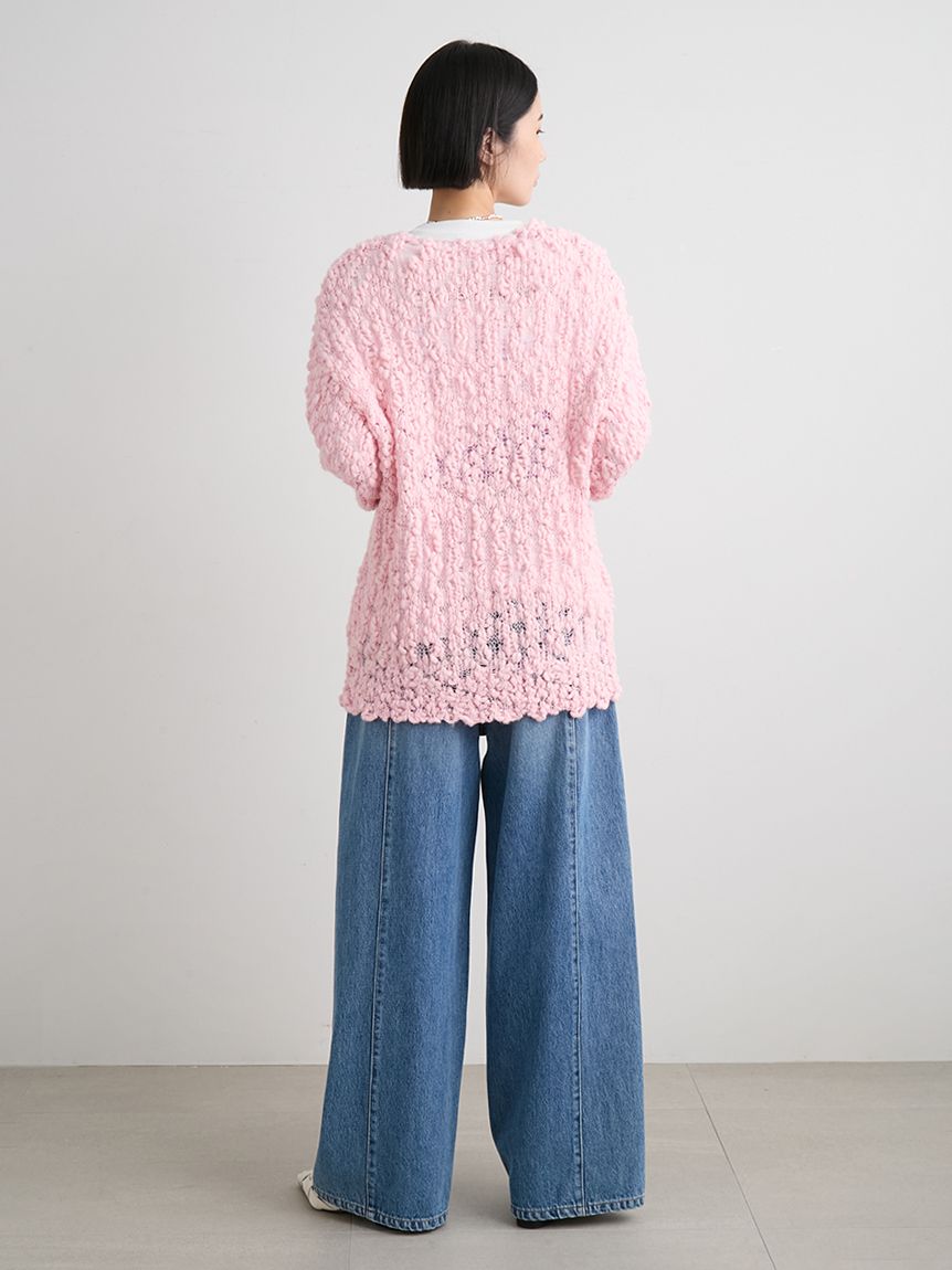 ☆新作☆ミースロエ／オーバーサイズＶネックチャンキーニット【WHT】新品・タグ付 オーバーサイズVネックチャンキーニット(ニット)｜トップス｜MIESROHE