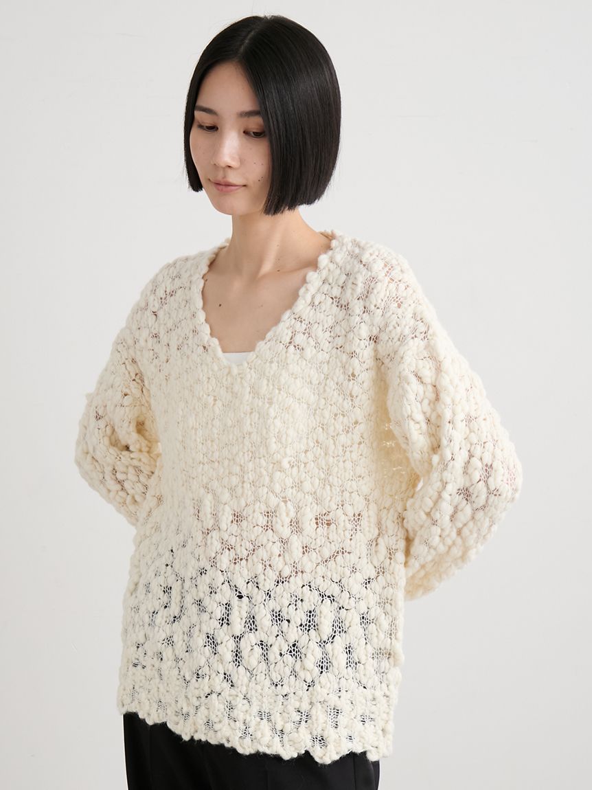 オーバーサイズVネックチャンキーニット(ニット)｜トップス｜MIESROHE