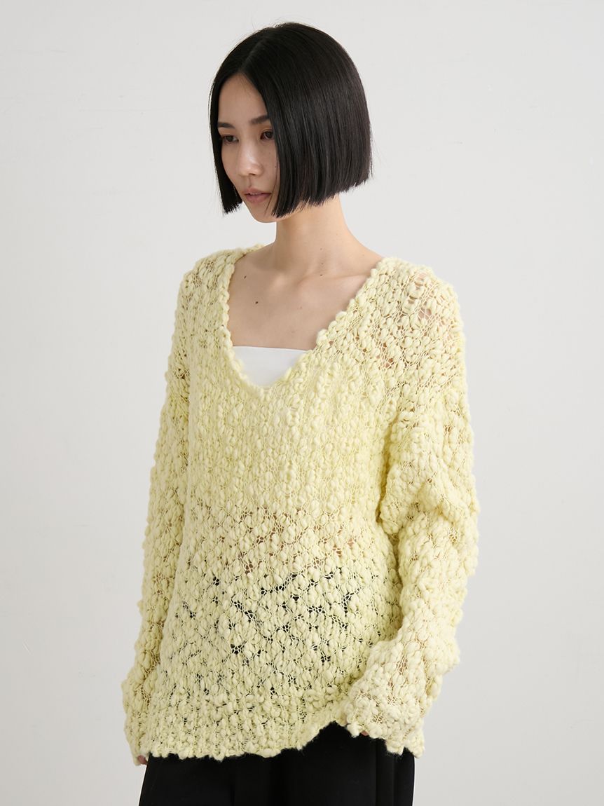 オーバーサイズVネックチャンキーニット(ニット)｜トップス｜MIESROHE