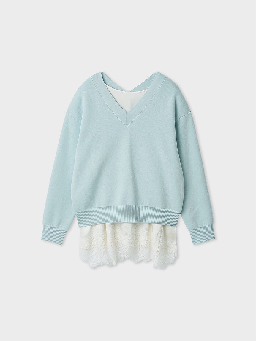 MEIMEIJ コットンニット 洗える】綿カシミア×レースタンクSET(ニット)｜トップス｜MIESROHE