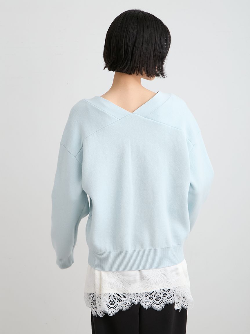 洗える】綿カシミア×レースタンクSET(ニット)｜トップス｜MIESROHE