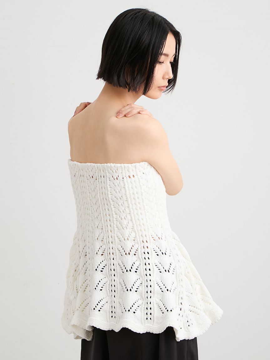 洗える】レースニットビスチェ(ニット)｜トップス｜MIESROHE