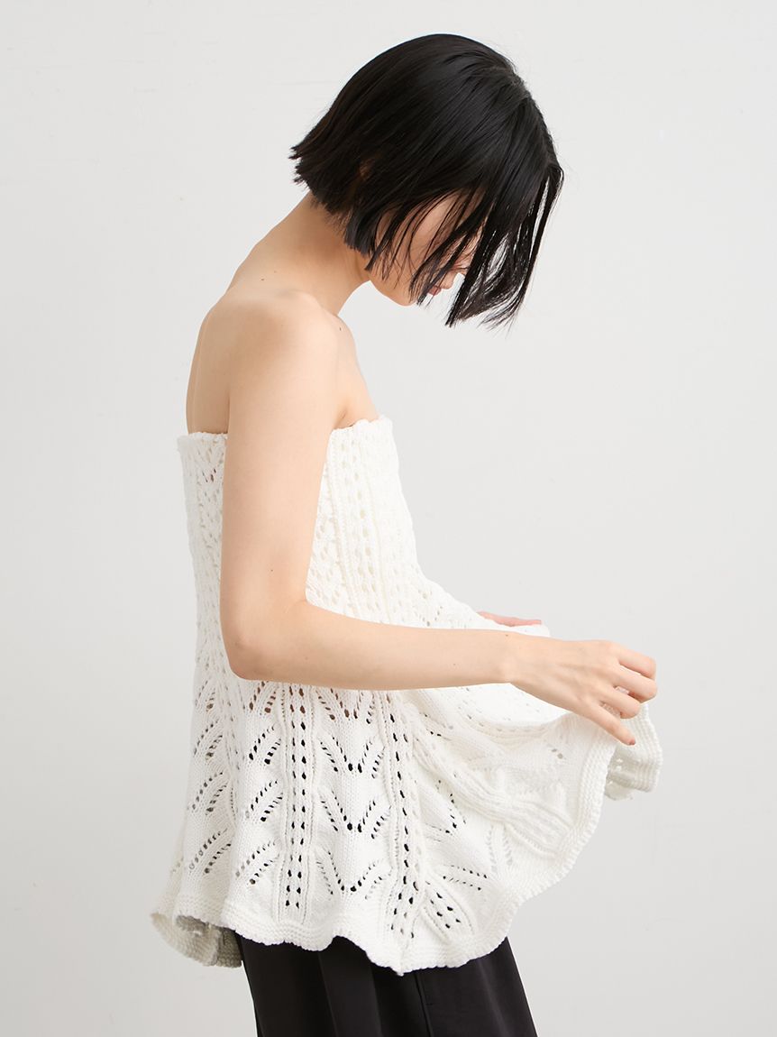 洗える】レースニットビスチェ(ニット)｜トップス｜MIESROHE